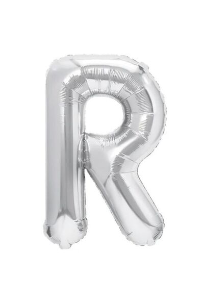 Danex Metallic Foil Balloon, Letter R - Danex, 40 cm, Helium or Air, Silver