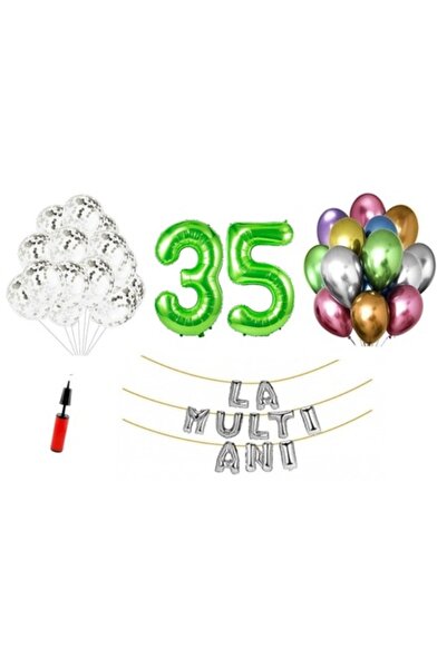 Domi Party & Gifts Set 33 baloane , La mulți ani aniversare 35 de ani, numere...