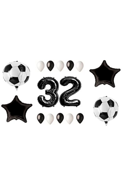 Domi Party & Gifts Set 16 baloane , aniversare 32 de ani, temă forbal, număr ...