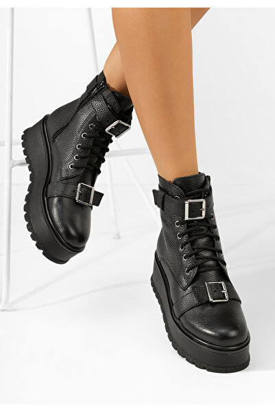 B T Shoes Mποτάκια πλατφόρμα Astrid V5 Μαύρα