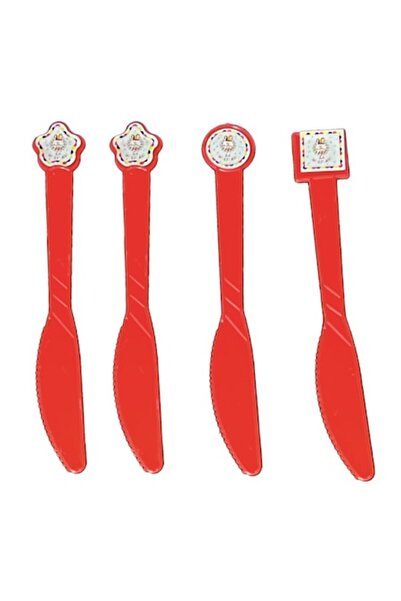 Domi Party & Gifts Set of 8 red cake knives, 17 cm