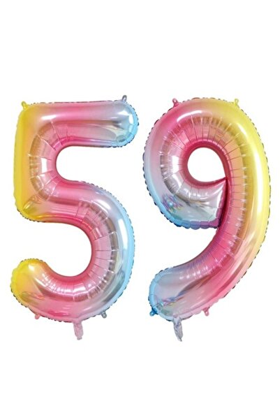 Domi Party & Gifts Set 2 baloane folie cifra , Curcubeu, aniversare 59 ani, 1...
