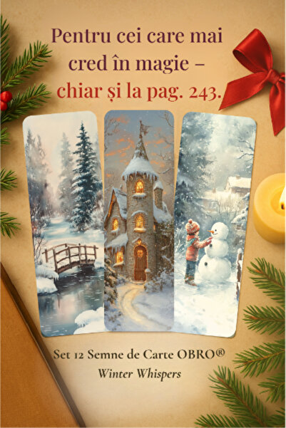 OBRO Set de 12 semne de carte OBRO® Iarnă și Crăciun – Șoapte de iarnă, Ilustrații vintage, Felicitare premium