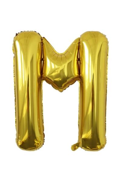 Danex Metallic Foil Balloon Letter M, 80 cm, Gold, Straw Included
