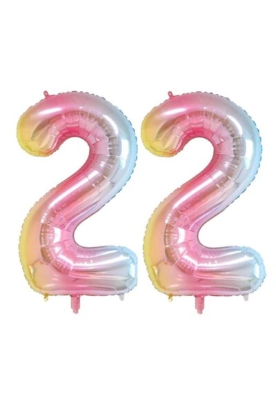 Domi Party & Gifts Set 2 baloane folie cifra , Curcubeu, aniversare 22 ani, 1...