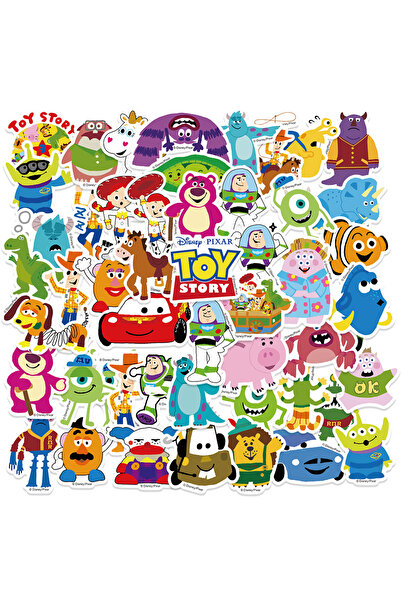Miniso ملصقات متعددة من مجموعة شخصيات بيكسار، 50 قطعة، ديكورات شخصية، ملصقات أمتعة، ملصقات اصنعها بنفسك