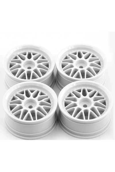 Choice 4 قطع بيضاء 52 مم 1/10 RC محاور عجلات الانجراف (الحافات) - متوافقة مع Tamiya XV02 و Traxxas و Kyosho و HPI