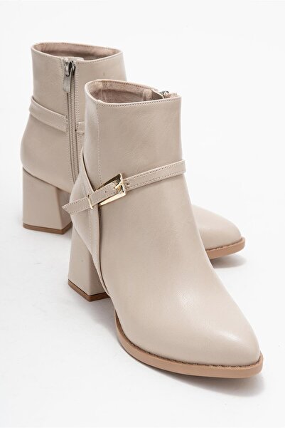 CCWAY AYAKKABI Γυναικείες μπότες με τακούνι με αγκράφα με μυτερή μύτη TEN SKIN