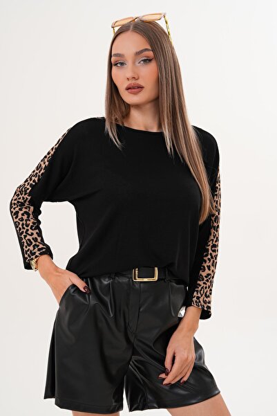 ŞİMAL Kadın Kolu Leopar Desenli Bluz 255351 -