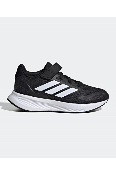 adidas حذاء رياضي Runfalcon 5 برباط مطاطي - أسود أساسي وأبيض سحابي