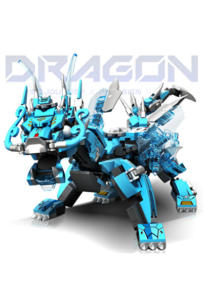 Choice NO BOX Superhero Mecha Building Blocks 2 in 1 Transforming Robot Blue Dragon Animal Bricks DIY Assem