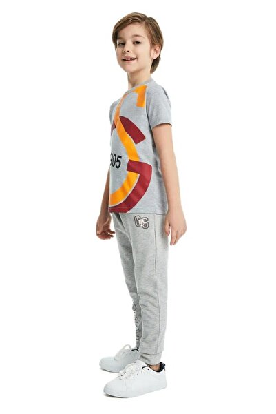 Galatasaray Παιδικό μπλουζάκι με μεγάλο λογότυπο σε γκρι χρώμα