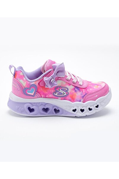 SKECHERS حذاء فلاتر هارت لايتس المطاطي برباط - وردي وأرجواني