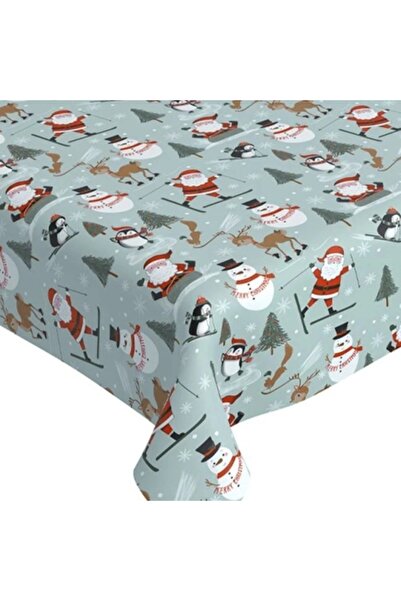 OEM Față de masă decorativă plastifiată de Crăciun, dimensiune 180 x 140 cm, ...