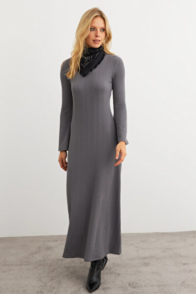 Cool & Sexy Rochie maxi de bază antracit pentru femei COL30