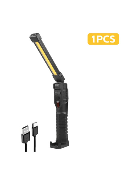 XIWANGFIRE مصباح يدوي جديد قابل للطي من B-Black COB LED يعمل بخطاف تعليق 7 أوضاع مغناطيسية قابلة لإعادة الشحن عبر USB