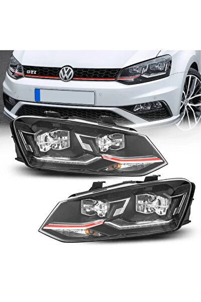 X POWER TUNİNG VW POLO 6R-6C 2009.2017 KIRMIZI ŞERİT FUL LED GTİ ÖN FAR