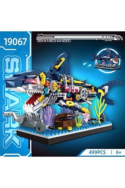 Choice 498PCS Ocean Shark Marine Biology Building Block set, Marine animal building block toy home with dis