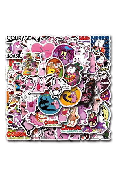 Miniso QT-62 55 قطعة من ملصقات جرافيتي الكلب الجبان الكرتونية لحقيبة السفر وا...