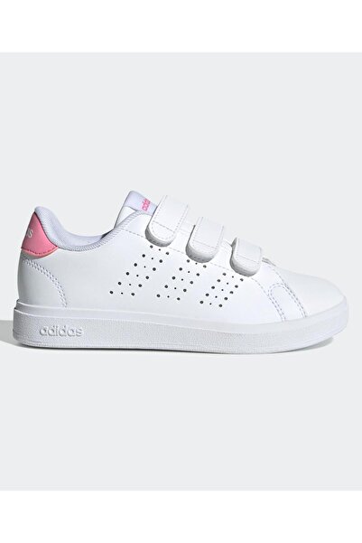 adidas Advantage Base 2.0 Velcro Closure Shoes - White & Pink