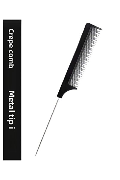 Nofella Steel Handle Crepe Comb, Hair Parting Comb