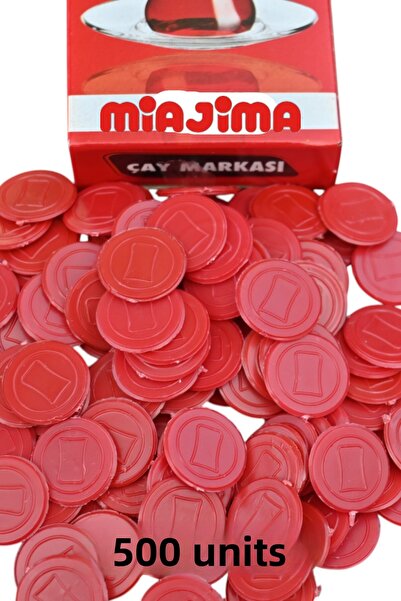 Miajima Round Plastic Tea Brand Red Color 500 Pieces