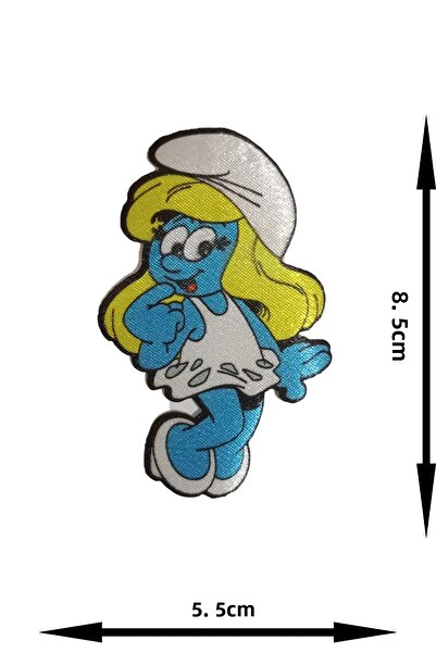 REMSATİC زينة حديدية - رقعة - سمك السنافر - نموذج سمك السنافر (5,5 سم × 8,5 سم)