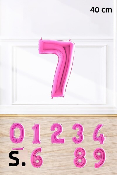 PEKSHOP بالون من رقائق الأرقام باللون الوردي، بالونات أرقام باللون الوردي، مق...