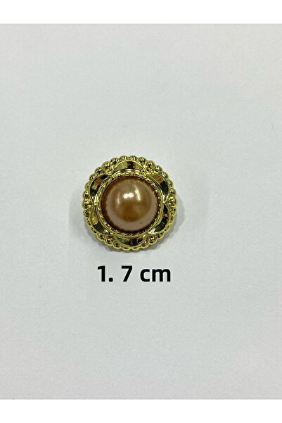 karantuhafiye Vintage Series - Σετ με 6 κουμπιά με μαργαριτάρια σε χρυσό-ανοιχτό μπεζ χρώμα, 1,7 εκ.