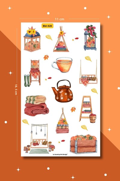 Burak Baskı Tasarım مجموعة ملصقات تحت عنوان الخريف والشتاء - جدول الأعمال - م...