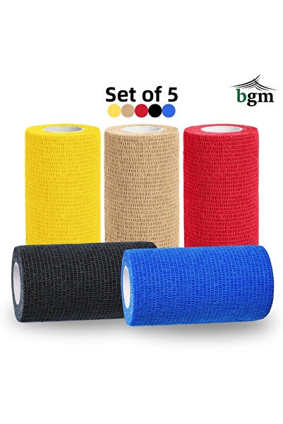 bgm ضمادة مطاطية ذاتية اللصق مقاس 10 سم × 4.5 متر، شريط رياضي كوبان