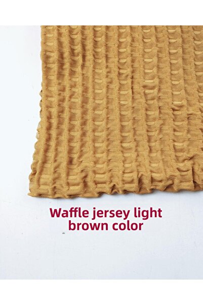 Kumaş Parça وافل جيرسي لون بني (العرض 125 سم × الطول 240 سم)