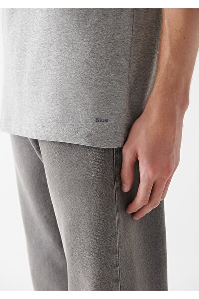 Mavi V Neck Gray Basic T-Shirt Slim Fit / Slim Cut 065586-28386