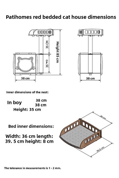 Patihomes Lâl Bed Scratching Cat House XL