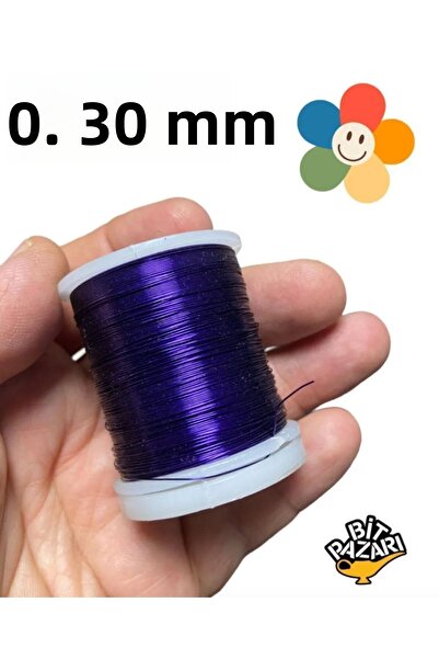 izmir Bitpazarı فلاجرافي - سلك زهرة نحاس 0.30 مم - سلك مجوهرات - سلك هوبي - 1 بكرة