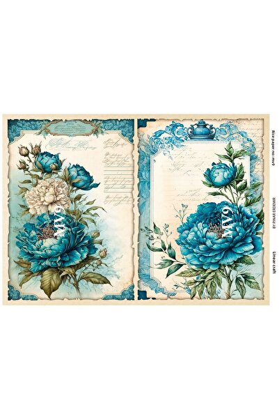 LİNEART ورق تزيين نحاسي رقم: BLUE9- 29X42 سم