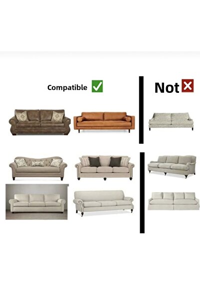 ÖZMAKAN Flexible and Washable Square Patterned Stretch Denim Cover - 1 Piece Gray Color