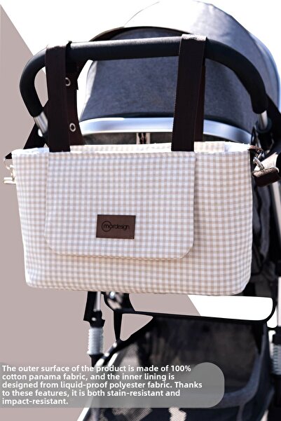 mordesign Waterproof Gingham Series Stroller Organizer Bag for Mother and Baby - Shoulder Smart Care Bag