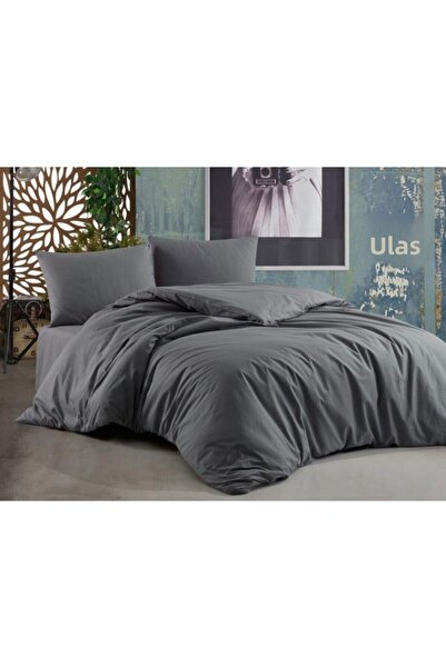 Çeyiz Diyarı طقم غطاء لحاف مزدوج مع ملاءة مطاطية من اللوز، لون أنثراسيت