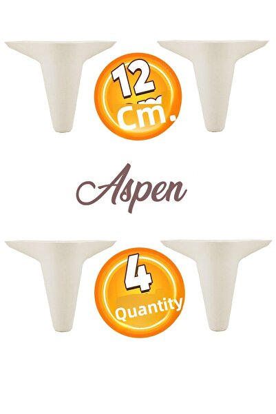 Badem10 Aspen Mobilier de lux Canapea Fotoliu Unitate TV Picior de bază Picioare 12 Cm Picior crem (4 buc.)