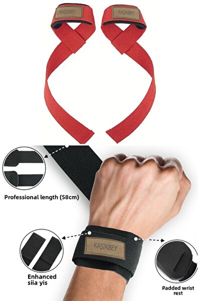 KAŞIKBEY 2Pcs Wrist Heft Lifting Fitted Strap Crossfit Fitness Barbell