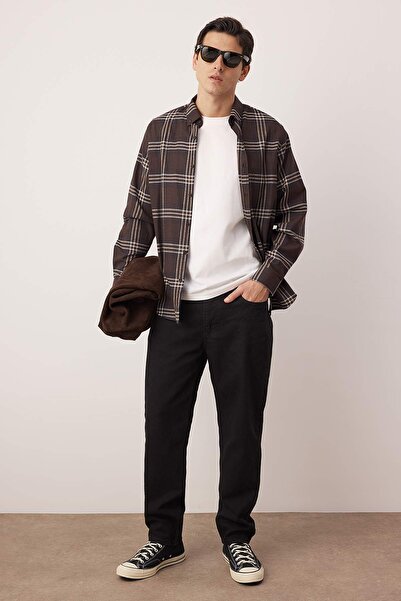 Trendyol Collection Μαύρο Smoke Relax Fit Boyfriend Jeans Τζιν παντελόνι TMNAW23JE00076