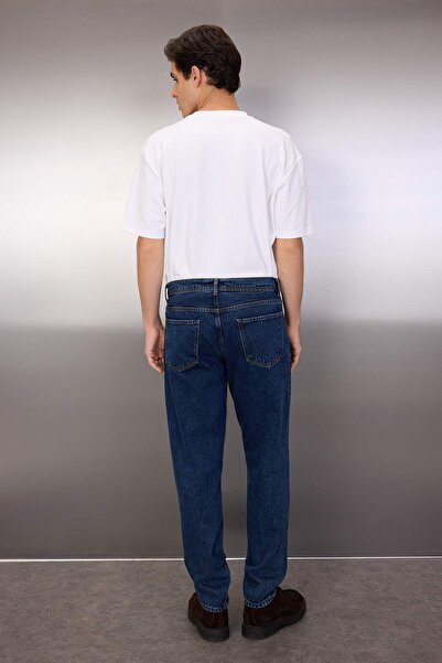 Trendyol Collection Námořnická modrá 100% bavlna Essential Fit Jeans Jeans TMNAW23JE00104