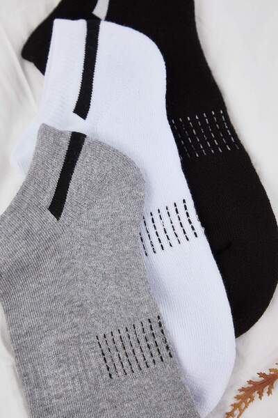 Trendyol Collection Multi Color Unisex 3 Pairs Bamboo Trainer Sweat-Absorbent Breathable Short Sports Socks Tmnaw26Co00002