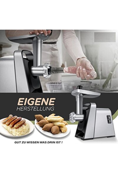 Zilan Ηλεκτρική μηχανή κοπής κιμά - 3800w, 3 κόσκινα, 2,5kg/min, Κρέας, Ντομάτες και Λουκάνικα, Χάλκινος κινητήρας