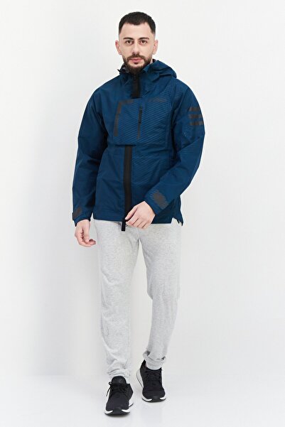 adidas Men Sportswear Fit Hooded Training Jacket, Teal Blue