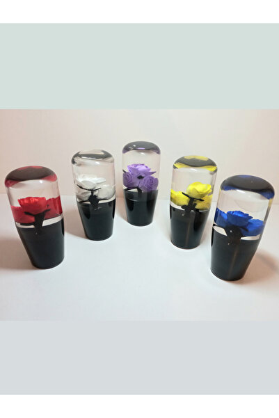 EGZOZCUM Tofaş Dolmuş Minivan Pickup Truck Gear Shift Knob Transparent Red with Rose 1 Piece