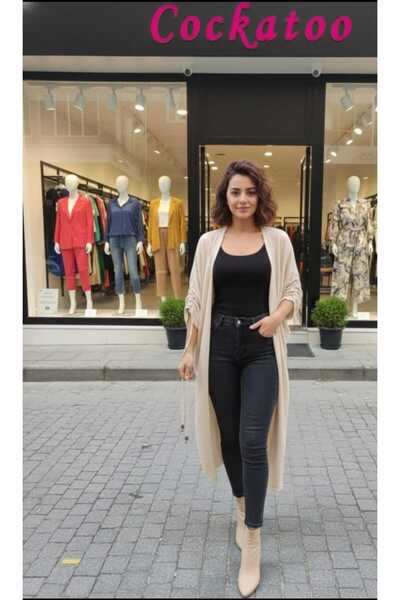 Cockatoo Women's Relax Fit Shawl Collar Woven Kimono