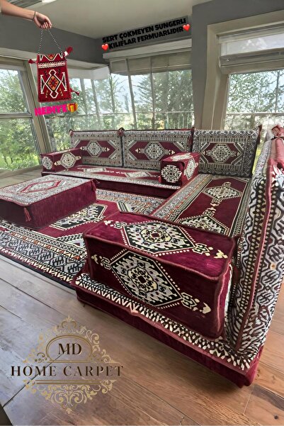 mdhomecarpet Şark Köşesi Takımı %100 Yerli Üretim | Özel Dokuma Kumaş | 10 cm...