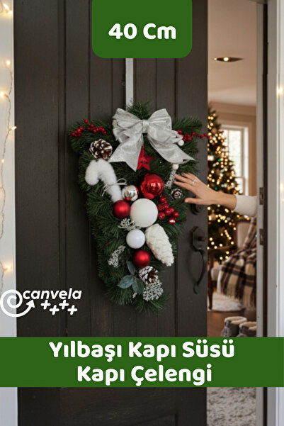 CANVELA Christmas Door Ornament Wreath Wall Decor Hobby Home Decoration Door Wreath Christmas Wreath